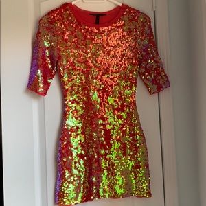 BCBG Red Sequin Dress